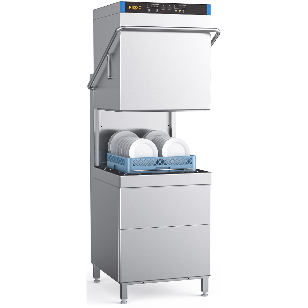 RIOXC Commercial Dishwasher, 60 Rack/H High-Temperature Door-Type Dishwasher, 194℉ High-Temp Sanitizing, 208-240V 1 or 3 Phase, Stainless Steel, CSA & ETL Certified for Restaurants, Hotel, Banquet Kitchen