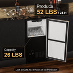 OUTBID 15"W Under Counter Clear Ice Maker, 52 lbs/Day Output, Spray Technology, Internal Filtration System, Self-Cleaning, UL Certified, for Home and Commercial Applications
