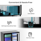 RIOXC 36" W Back Bar Cooler Beer Fridge Undercounter Refrigerator with LOW-E Glass Free Standing Beverage Refrigerator Adjustable Shelves for Soda Beer Wine,