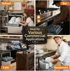 RIOXC Commercial Dishwasher, High-Temp Undercounter Dishwasher, 40 Racks/Hr, 208-240V, Stainless Steel, NSF & ETL Certified for Restaurant, Bar & Café