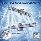 RIOXC Commercial Dishwasher, High-Temp Undercounter Dishwasher, 40 Racks/Hr, 208-240V, Stainless Steel, NSF & ETL Certified for Restaurant, Bar & Café