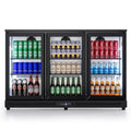 RIOXC 11.45 Cu.Ft Back Bar Beverage Cooler with Low-E Glass Auto Defrost, 3 Door Commercial Under Counter Fridge for Beer, Soda, Wine, Triple Fan Cooling, ETL and NSF Approved
