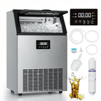 OUTBID Commercial Ice Maker Machine 300LBS/24H, 20’’ Under Counter Ice Machine with 33LBS Storage Bin/ Built-in Cleaning System, Freestanding Ice Maker for Restaurants/Bars, ETL Approved