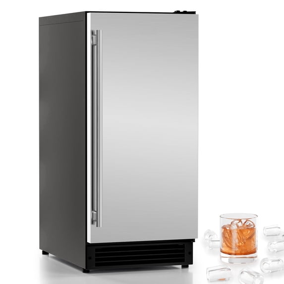 OUTBID 15"W Under Counter Clear Ice Maker, 52 lbs/Day Output, Spray Technology, Internal Filtration System, Self-Cleaning, UL Certified, for Home and Commercial Applications
