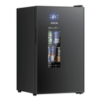 RIOXC Beverage Refrigerator 95 Can Beer Fridge with 21°F Ultra-Cold Turbo Chill Quiet Low-E Glass Door Slushy Chill for Bedroom Office Black