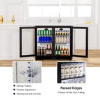 RIOXC 36" W Back Bar Cooler Beer Fridge Undercounter Refrigerator with LOW-E Glass Free Standing Beverage Refrigerator Adjustable Shelves for Soda Beer Wine,