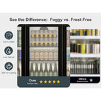 OUTBID 53" Under Counter Beverage Refrigerator, 12.5 Cu.Ft Three-Sided Glass Door Display Cooler with LED Lighting and LCD Screen, Ideal for Beer, Soda, Wine, Perfect for Kitchen, Shop, and Bar Use
