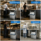 RIOXC Commercial Dishwasher, High-Temp Undercounter Dishwasher, 40 Racks/Hr, 208-240V, Stainless Steel, NSF & ETL Certified for Restaurant, Bar & Café